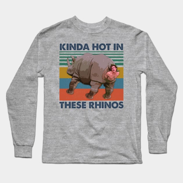 Retro Kinda Hot In These Rhinos Long Sleeve T-Shirt by JorgeHigginsDesigns
